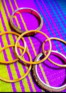 Sparkling Gold Bangles with Embellishments