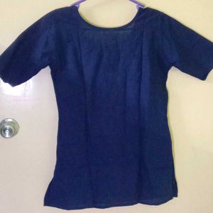 Embroidered Dark Blue Kurta