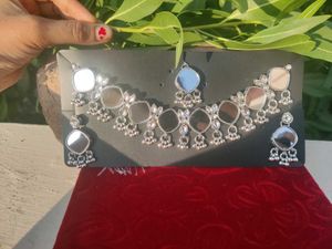Mirror Work Necklace and Earring Set
