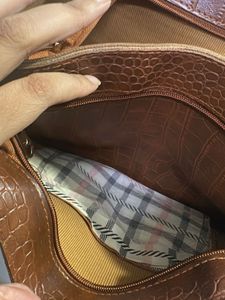 brown textured tote