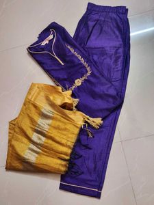Purple Embroidered Kurta Set