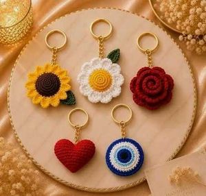 Handmade Crochet Keychains Set
