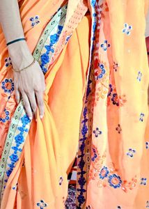 Peach Floral Saree