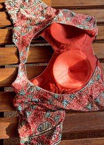 hand Embroidered pure modal Silk Saree