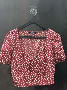 Red & White Polka Dot Crop Top
