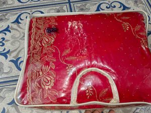 New Stunning Red Embroidered Saree
