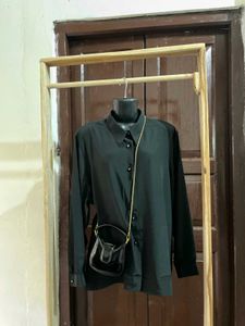 satin black shirt