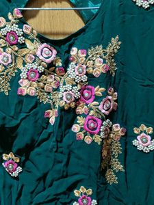 Embroidered Kurta with Bell Sleeves