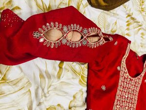 Elegant Red Embroidered Kurta Set