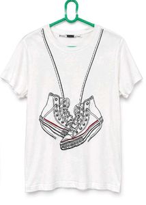 White T-Shirt with Sneaker Graphic