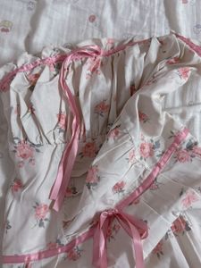 Cute Floral Strapless Mini Dress