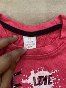 Cute Pink Love Heart Sweatshirt