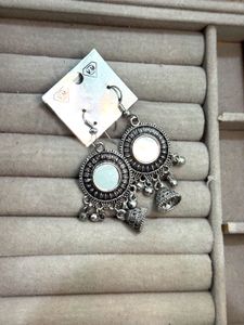 Oxidised Silver Jhumka Earrings