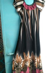 Striped Dress with Lace Detail