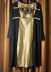 Embellished Black and Golden Kurta