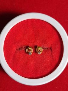 Gold  Stud Earrings with Stones
