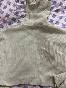 Mint Green Turtleneck cropped  Sweater