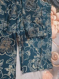 Teal Floral Kurta Set