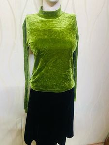 Two piece green colour top with skirt dress