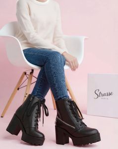 Chunky Platform Lace-Up Boots