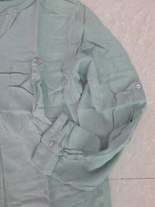 Light Green Collared Button-Up Shirt