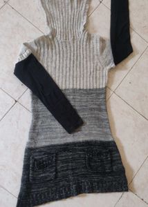 Gray Knit Tunic Sweater