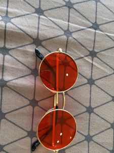 Round Red Lens Sunglasses
