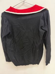 Navy &amp; Red Collared Sweater