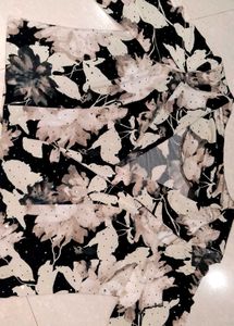 Floral Print Open Front Sequenced Blazer