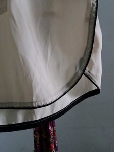 Sheer Chiffon Top with Black Trim