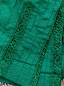 Elegant Orange  green salwars with Lace Detail