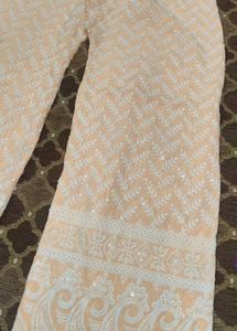 🔥🔥 Peach Chikankari Kurta Set