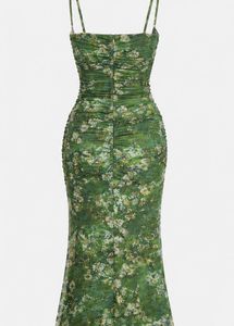 Floral Ruched Mesh Bodycon Dress