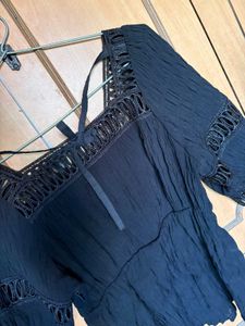 Elegant Black Top with Lace Detail