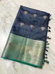 Elegant Gray Soft Silk Allover Boota Saree