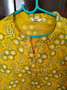 Yellow Printed Kurta
