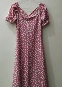 ✨ Pink Floral Midi Dress