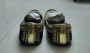 Black Gold Bellies Ballerinas Flats
