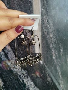 Unique Oxidised Square Earrings