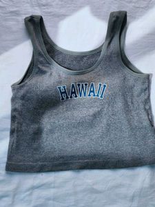 Grey Hawaii Graphic Tank Top