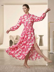 Vibrant Floral Print Maxi Dressi