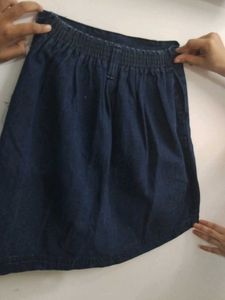 Denim A-line Skirt