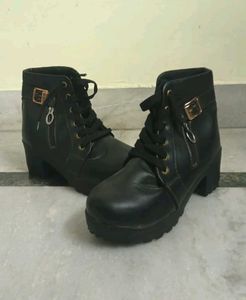 Black leather boots