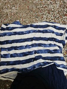 Blue &amp; White Striped Tunic Top
