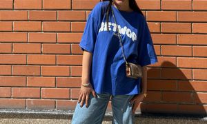 Oversized Blue Graphic Tee