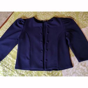 Velour Azure Cropped Blazer