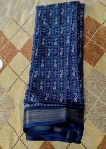 New Navy Blue saree with blouse piece