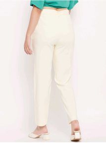 madame off white trouser with belt