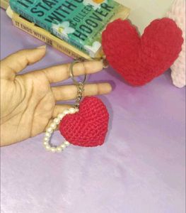 Handmade Crochet Heart Keychain