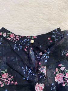 Floral Bell Sleeve Sheer Top